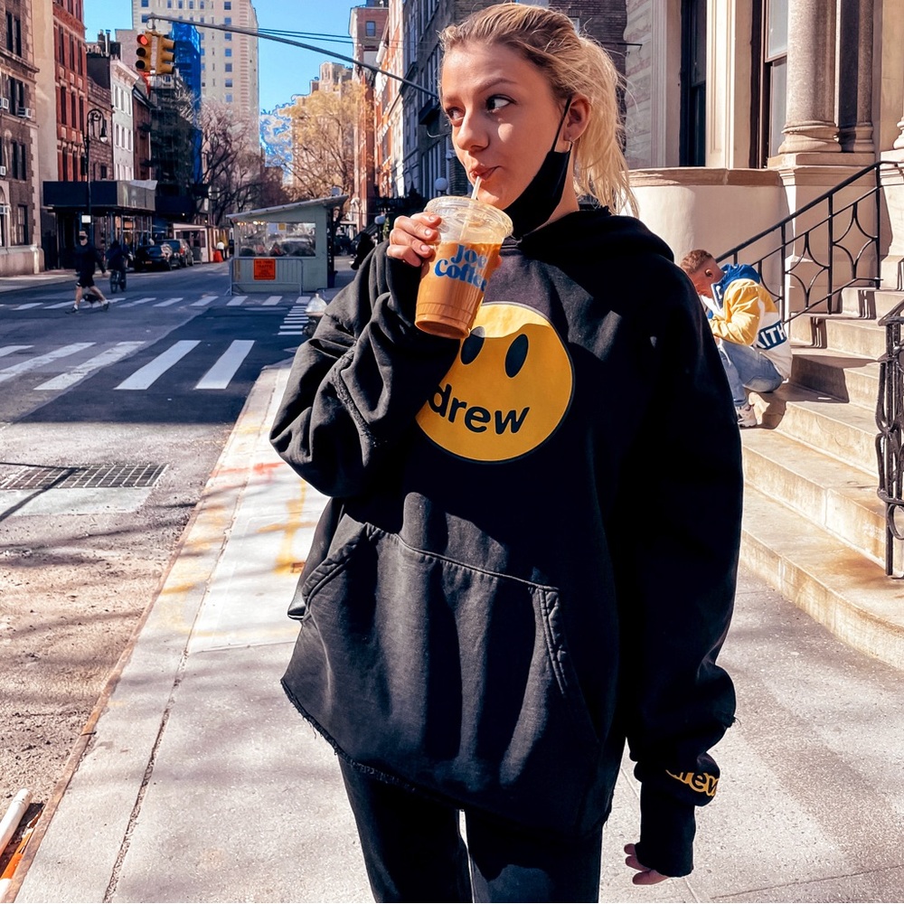Pre Owned drew house Justin Bieber Black Deconstructed Unisex Mascot Hoodie